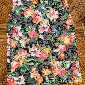 Floral New York & Company Stretch Pencil Skirt